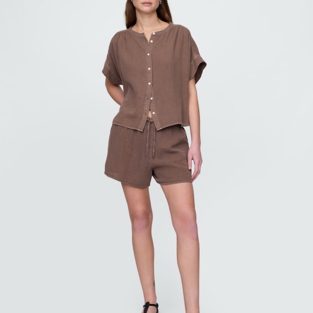Gap MATCHING SET Arrow Brown Cotton Gauze